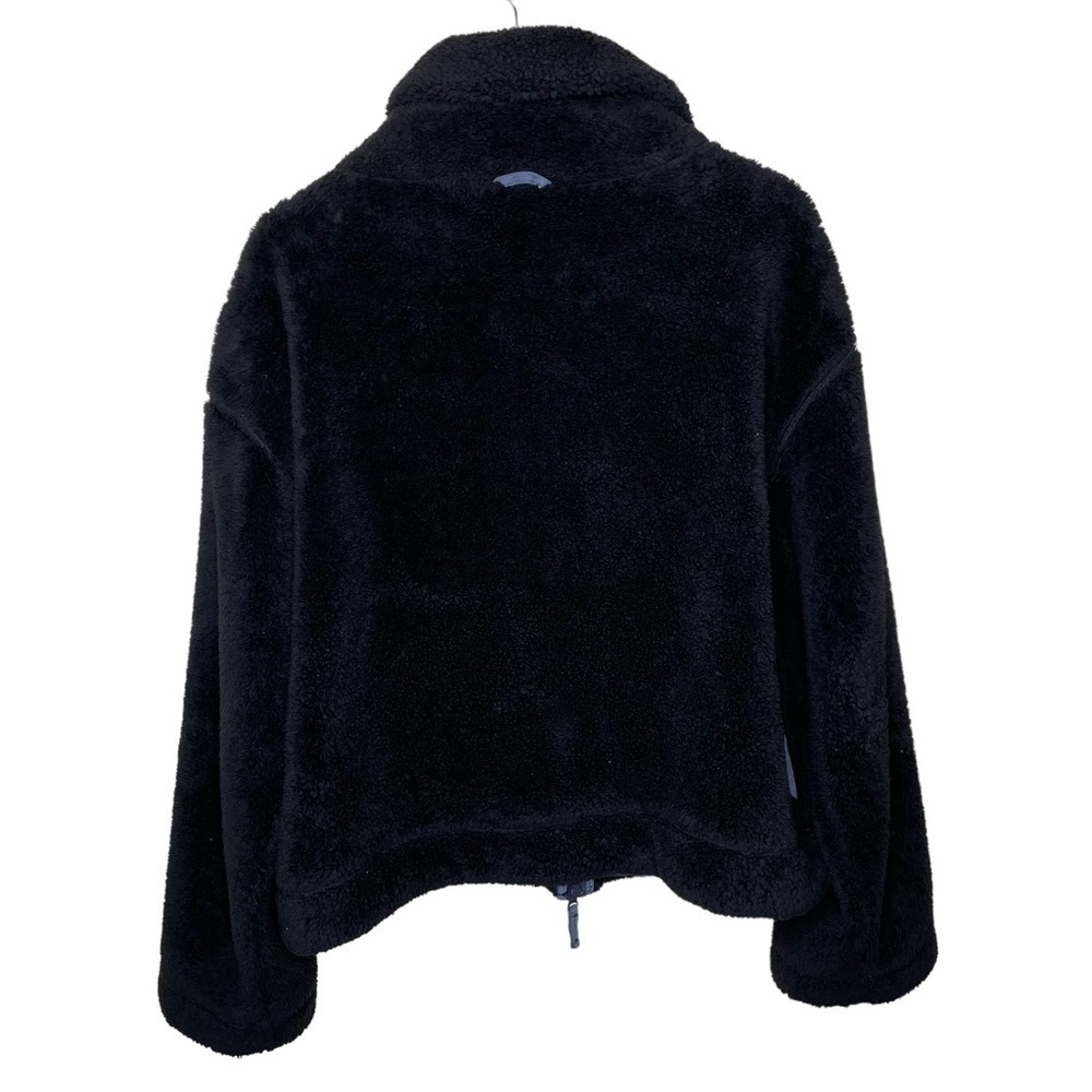Free‎ People Dazed Hi Neck Zip Sherpa Jacket Black Large - Picture 8 of 16